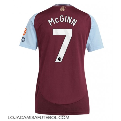 Camisa de Futebol Aston Villa John McGinn #7 Equipamento Principal Mulheres 2024-25 Manga Curta